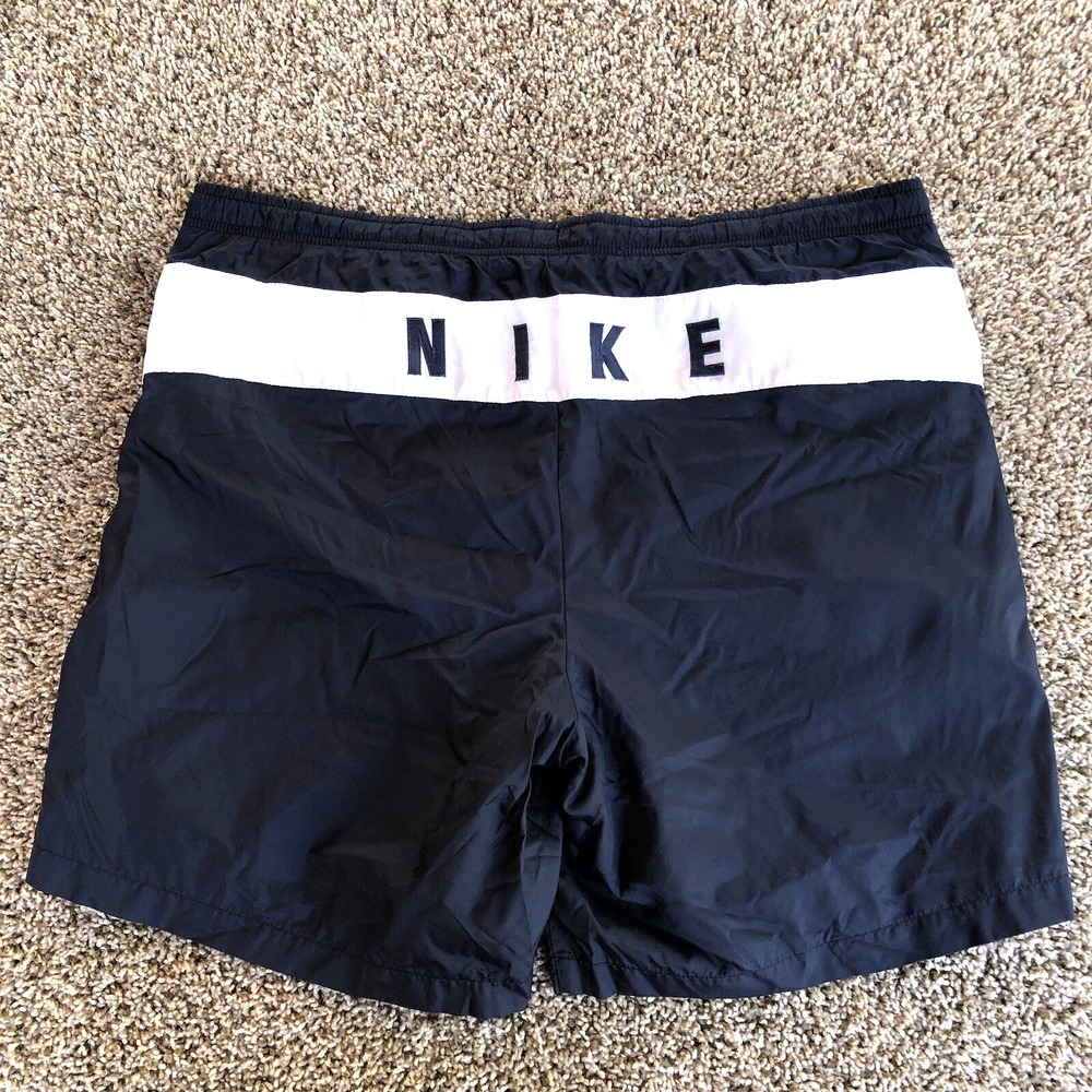 Vintage 90s Nike Swim Trunks Mens Size XL Blue Back Spell Out Mesh Lined Red Tag